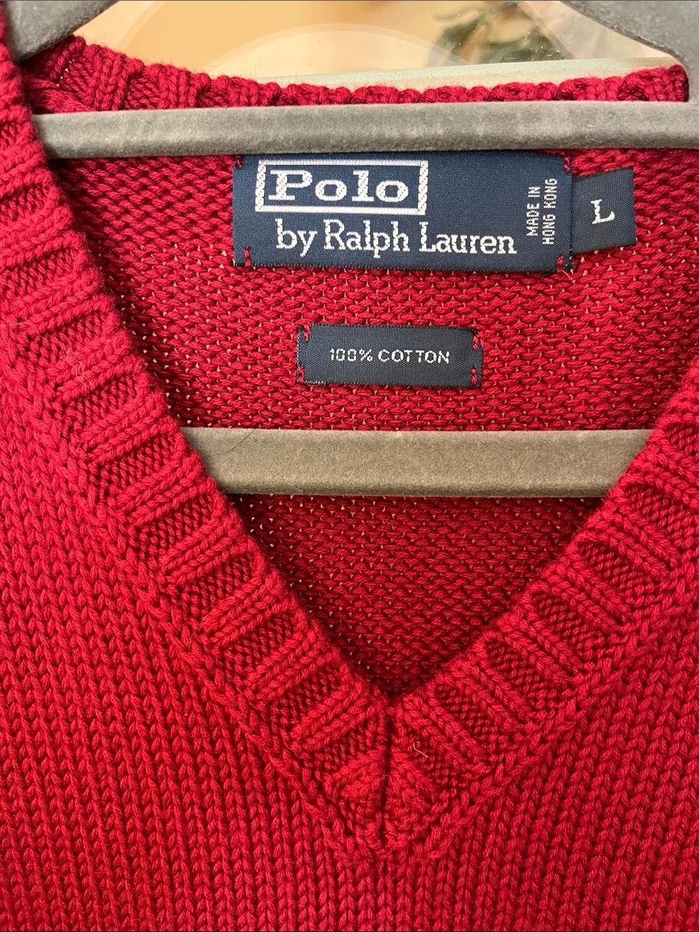 Polo by Ralph Lauren Red V-Neck Knit Sweater Vest